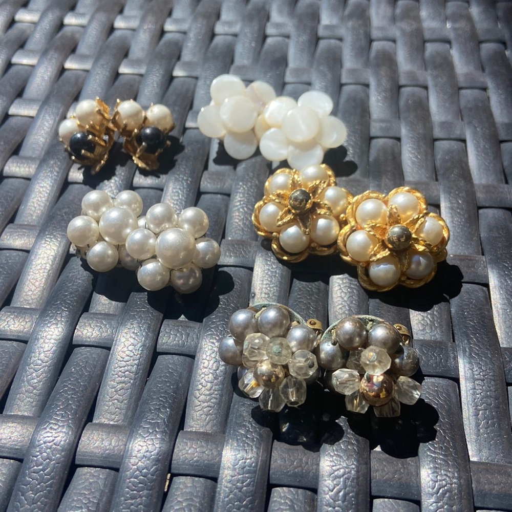 Vintage Clip on Earrings circa 1960’s 5 Sets